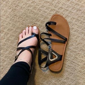 Black Strap Sandals